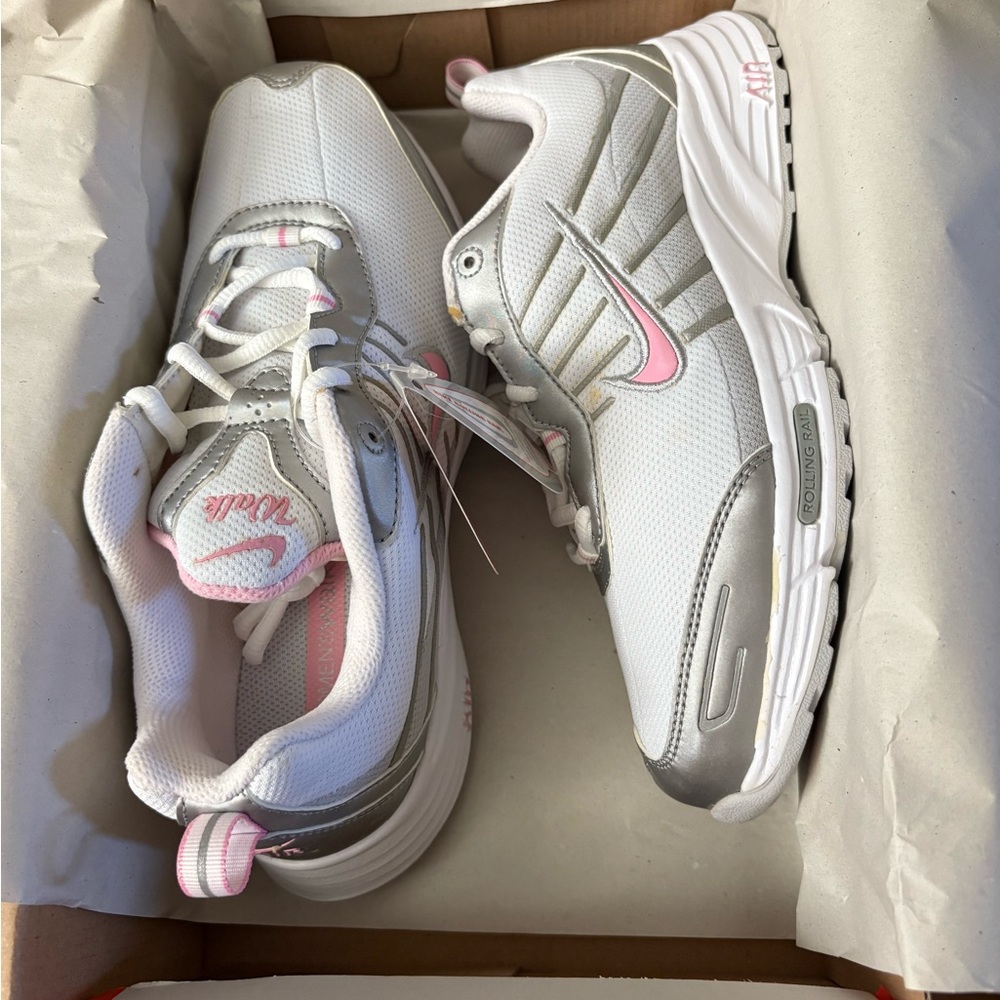 Nike WMNS Air Shoo-In White Pink Women's Sneakers Box Label